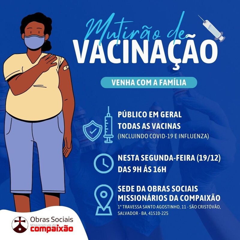 Mutirão de vacinação contra a Covid-19 e Influenza